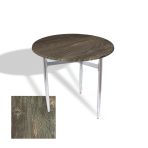 Venedik Masa Yuvarlak Çap 70 Kromnikel (Werzalit, Wermodin Veya Allzalit Tabla) - Old Pine