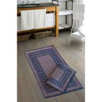 Venedik Şönil Dokuma Eskitme Banyo 2'li Klozet Takımı, Pudra, 50 x 60