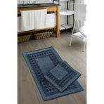 Venedik Şönil Dokuma Eskitme Banyo 2'li Klozet Takımı, Turkuaz, 50 x 60