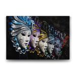 Venedik Soyut Maske Tablosu - 90x60cm