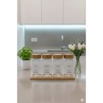 Venetto Bambu Kapaklı Cam Baharatlık - 12 li set