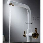 Venita Dual Flow Arıtma Çıkışlı Beyaz Gold Mutfak Bataryası
