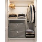 Venita Home 2 Adet Fermuarlı Kutu Formunda Çok Amaçlı Hurç, Dolap Içi Düzenleyici, Baza Hurç 50X40X19 - RENK - Gri