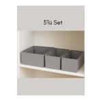 Venita Home 3'lü Gri Çekmece Içi Düzenleyici Organizer Set - Çok Amaçlı Dolap Içi Kutu Seti