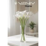 Veniv Home 6 Dal Islak Dokulu Gala Çiçeği- Yapay Çiçek - Pembe