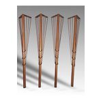 VennaHome Bakır 75cm-4'lü Demir Masa Ayak, Demir Ayak , Dresuar Ayağı, Masa Ayağı, Demir Masa Ayakları