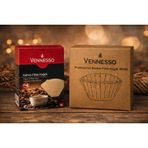 Vennesso Kahve Filtre Kağıdı Bundle Set, No:4 80 Adet ve Profesyonel Basket Filtre 90/250, Beyazlatılmamış Doğal Kağıt, 2'li Set