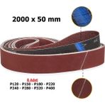 Venoa 2000X50 mm Bant Zımpara – Alüminyum Oksit Yumuşak Bez ( 8 Adet ) - 2000 x 50 mm