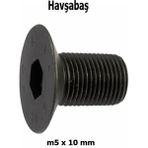 Venoa m5x10 mm Havşabaş İmbus Civata 10.9 Kalite Siyah DIN7991 Alyan Vida – 30 Adet