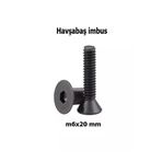 Venoa m6x20 mm Havşabaş İmbus Civata 10.9 Kalite Siyah DIN7991 Alyan Vida – 30’lu Paket