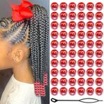 VENOFEN 60 adet kırmızı saç boncuk örgüler midilli boncuk çocuklar kızlar için Loc Dreadlock aksesuarları sevimli örgüler dekorasyon takı yapımı kiti