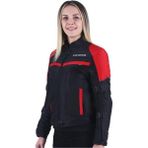 Venom Dynamic Pro V2 Cordura Kırmızı Kadın Dört Mevsim Motosiklet Montu (Bir Beden Büyük Sipariş Veriniz) - XS - Siyah - Kırmızı