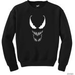 Venom Face Siyah Sweatshirt - L