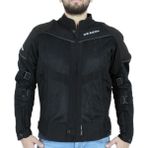 Venom Rock Cordura Erkek Motosiklet Ceketi Fileli Yazlık Motorcu Montu - XL - Siyah