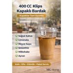 VENON 10 Adet 400 Cc 📢 KLİPS KAPAKLI BARDAK 🍹Plastik Bardak Limonata Soğuk Kahve Pet Milkshake🍋