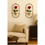 VENON 2 Adet Eskitme 20 X 40 Mat Gold Dekoratif Metal Duvar Çiçekliği – Modern Vazo Askı