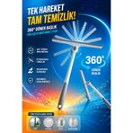 VENON 360 ° Döner Başlıklı Cam Silme Çekeceği Duşakabin Cam Temizleme Aparatı Saplı Cam Çekeceği Su Sıyırıcı Çekpas Çekçek Fayans Banyo Temizleme Araç Temizleme Zemin Silikon Silecek Sihirli Pencere Oynar