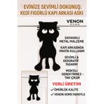 VENON Asılan Kedi Cat Metal Amerikan Kapı Arkası Askılık - Dekoratif Demir Banyo Askısı Çocuk Odası