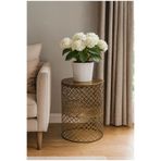 VENON Home Metal Modern Sehpa (350X480) Siyah Sarı Patine Dekoratif Sehpa Zigon Sehpa Orta