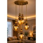 VENON Kardan Adam 5li Sarkıt TAVAN MONTAJLI Avize✨ Eskitme BAL Glop ✨ Salon Avizesi Mutfak Camlı Avize ✨ Modern Avize Modelleri Aydınlatma Tavan Aydınlatma Salon Avizesi Metal Gövde Oturma Odası Sarkıt