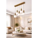 VENON Kardan Adam 5li SIRALI ESKİTME-BEYAZ GLOP TAVAN MONTAJLI Sarkıt Yemek Masası Üstü Camlı Salon ✨ Modern Avize Modelleri Aydınlatma Tavan Aydınlatma Salon Avizesi Metal Gövde