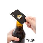 VENON Maça As Açacak Kartvizit Boyutu Cüzdan Boy Siyah Şişe Açacağı Bira Soda Meşrubat