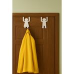 VENON Mini BEYAZ Set 6 Cm Metal Amerikan Kapı Arkası Askılık Kadın Ve Erkek Figürlü 2'li Set Organizer