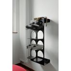 VENON Minimalist | Siyah Modern Metal Ayakkabı Rafı | Duvara Sabitlenen 4 Katlı Dar Alan Düzenleyici