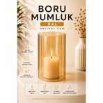 VENON Silindir Mumluk (ORJİNAL CAM ) Şamdan Ev Dekorasyon Cam Mumluk Şamdan Yedek Camı 10 Cm x 15 Cm