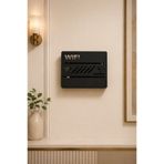 VENON Siyah Büyük Boy Organizer WiFi Modem Kutusu – Dekoratif Metal Router Kapağı Çizgili