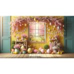 Venspor Bahar Temalı Renkli Paskalya Fonu, Fotoğraf Çekimi Için Canlı ve Detaylı Arkaplan, Dekoratif Tasarım, Yüksek Kaliteli Kumaş, 200X150, Arkaplan - 200 x 150