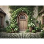 Venspor Doğal ve Vintage Bahçe Kapısı Temalı Arka Plan, 200X150CM Stüdyo Fonu