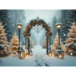 Venspor Kış Masalı Gibi Aydınlatılmış Arka Plan Stüdyo Fonu 200X150CM