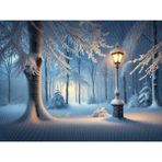 Venspor Kış Masalı Ormanında Lamba Işığı Arka Plan Stüdyo Fonu 200 x 150 cm