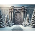 Venspor Kış Masalı Saray Kapısı Stüdyo Fonu - 200X150CM Arka Plan