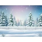 Venspor Pastel Tonlarda Kış Manzarası Stüdyo Fonu 200X150CM Arka Plan