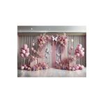 Venspor Pembe ve Mor Çiçekler ve Kelebeklerle Zarif Stüdyo Fonu, 200X150CM Arka Plan