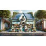 Venspor Renkli Çiçeklerle Süslü Şirin Ev Fotoğraf Fonu, Profesyonel Fotoğrafçılık Için Ideal, Yüksek Kaliteli Baskı, 200X150 Fotoğrafçılık Arkaplan - 200 x 150