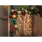 Venspor Renkli Noel Süsleri ve Işıklarla Bezenmiş 200 x 150 cm Stüdyo Fonu Arka Plan