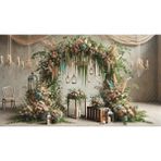 Venspor Rustik Tarzda Çiçekli Ahşap Yapılar ile Romantik Düğün Stüdyo Arkaplanı - Profesyonel Fotoğrafçılık Fonu 200X150CM Arka Plan - 200 x 150