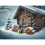 Venspor Sıcak Dağ Kulübesi Kış Arka Plan Stüdyo Fonu 200X150CM