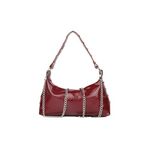 Vensu Model Modern Estetik Kadın Deri Omuz Çantası (Bordo)