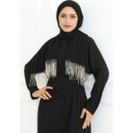 Vent Giyim Abiye Şal Mahidevran Model - Siyah