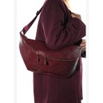 VENTA Bordo Örgü Kadın Büyük Bel Çantası