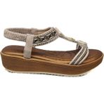 Ventes Dolgu Topuk Rahat Günlük Kadın Taşlı Sandalet 1332006-Z - Ten - 40