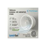 Venteurope Circle 150 BD – 15’lik Yuvarlak Sessiz Banyo Aspiratörü – Klapeli 150 mm Havalandırma