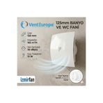 Venteurope Fresh Bd 125 – 12,5’luk Sessiz Banyo Aspiratörü – Kapaklı Tuvalet Havalandırma Fanı