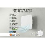 VentEurope Joy 120 Bd – 12 cm Banyo & Tuvalet Aspiratörü | Sessiz ve Güçlü Klapeli Fan Beyaz