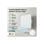 Venteurope JOY 120 BD – 12 cm Banyo & Tuvalet Aspiratörü | Sessiz ve Güçlü Klapeli Fan