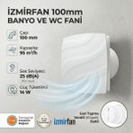 Venteurope Stream 100 Bd 10’luk Klapeli Sessiz Dekoratif Banyo Aspiratörü 100 mm 2 Parça
